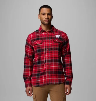 Heren Collegiate Flare Gun™ flanellen shirt met lange mouwen – Wisconsin