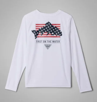 Jongens PFG Terminal Tackle™ Fins and Stripes shirt met lange mouwen
